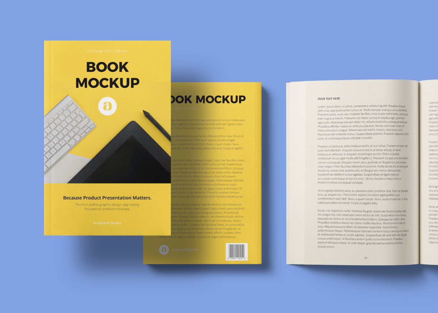 Free online book mockup maker. Book Mockup Scene B Format