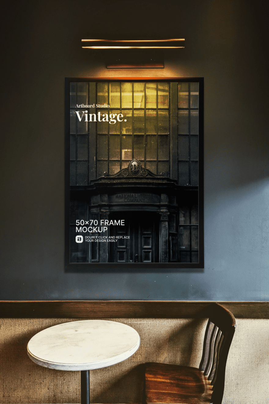 Image Poster designers, photographers and etsy sellers on the board! Cafe Interior Poster Frame Mockup Template