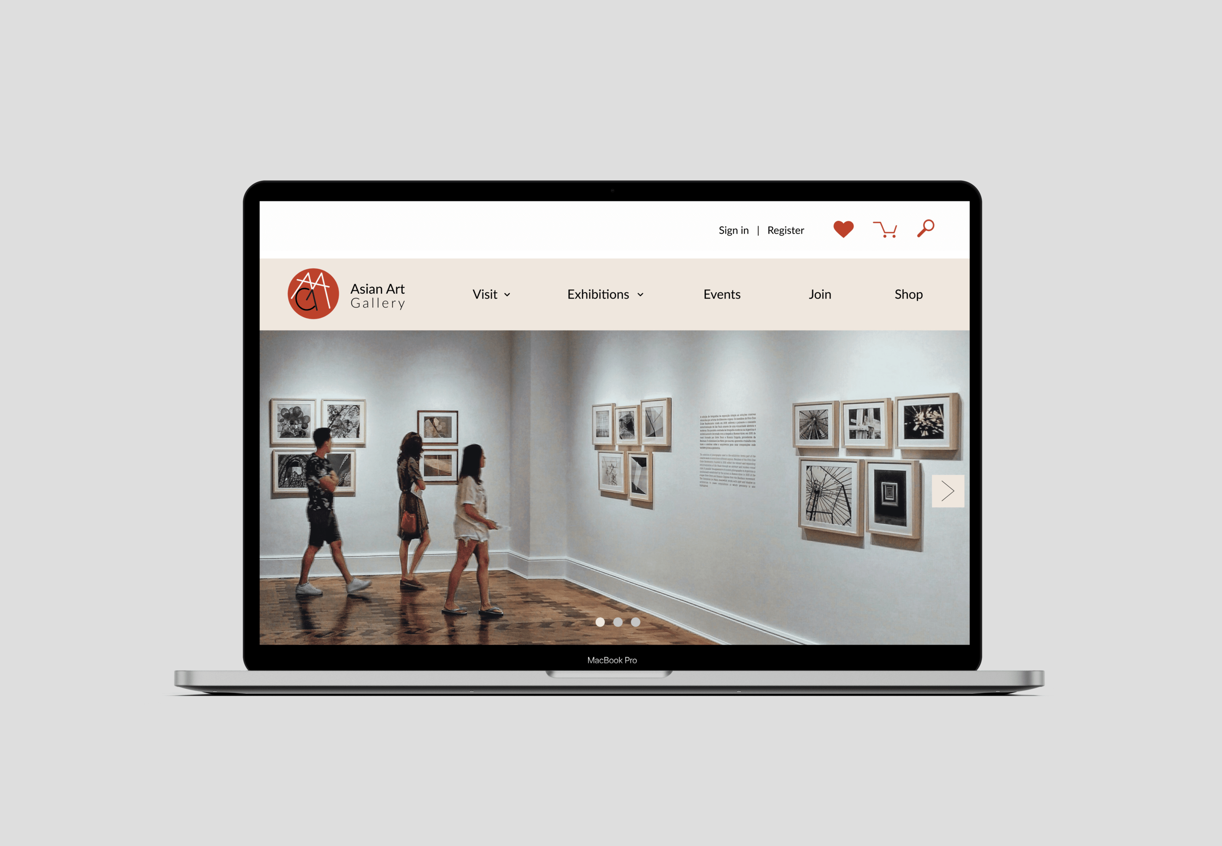 Gallery mockups are widely used by people who have a lot to do . Art Gallery Website Homepage Design Shirley Wong