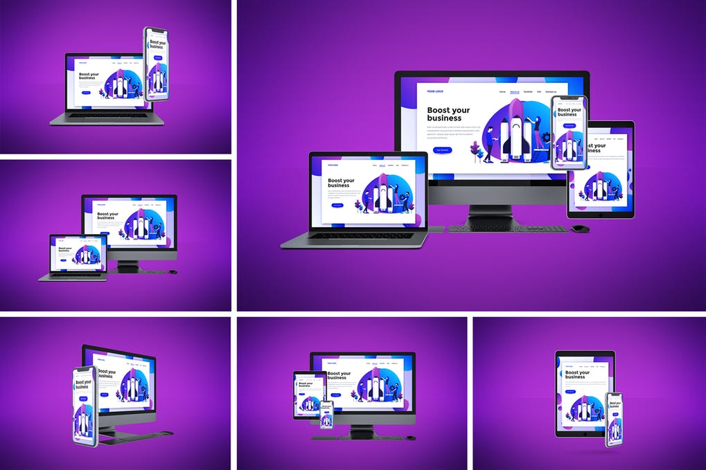 Website mockup where you can easily add your designs to the screen by looking for the smart object layer. 520 Best Responsive Website Mockup Templates Free Premium