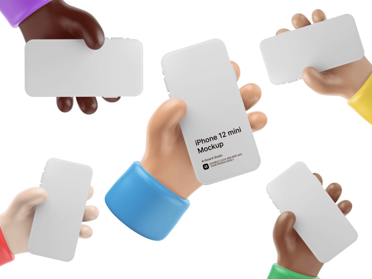 Mockup generator templates tagged with: 3d Iphone 12 Mockup Template