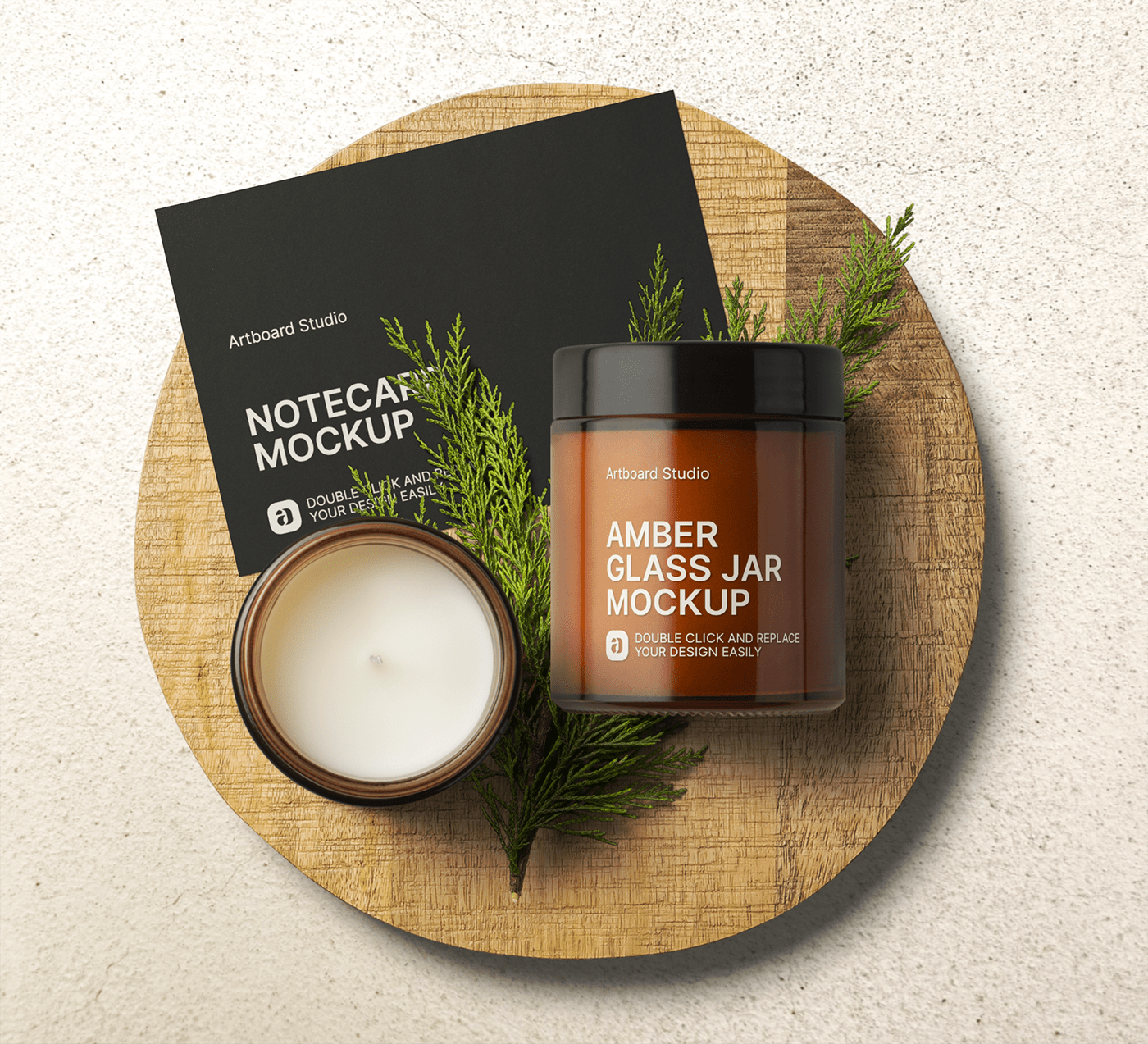 Jars are useful for storage. Amber Glass Jar With Notecard Mockup Scene