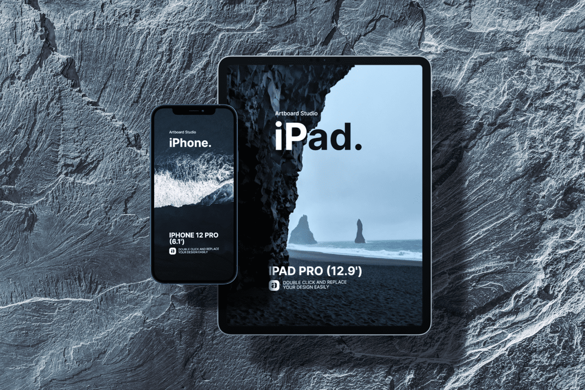 Simple edit with smart layers. Ipad And Iphone Mockup Template