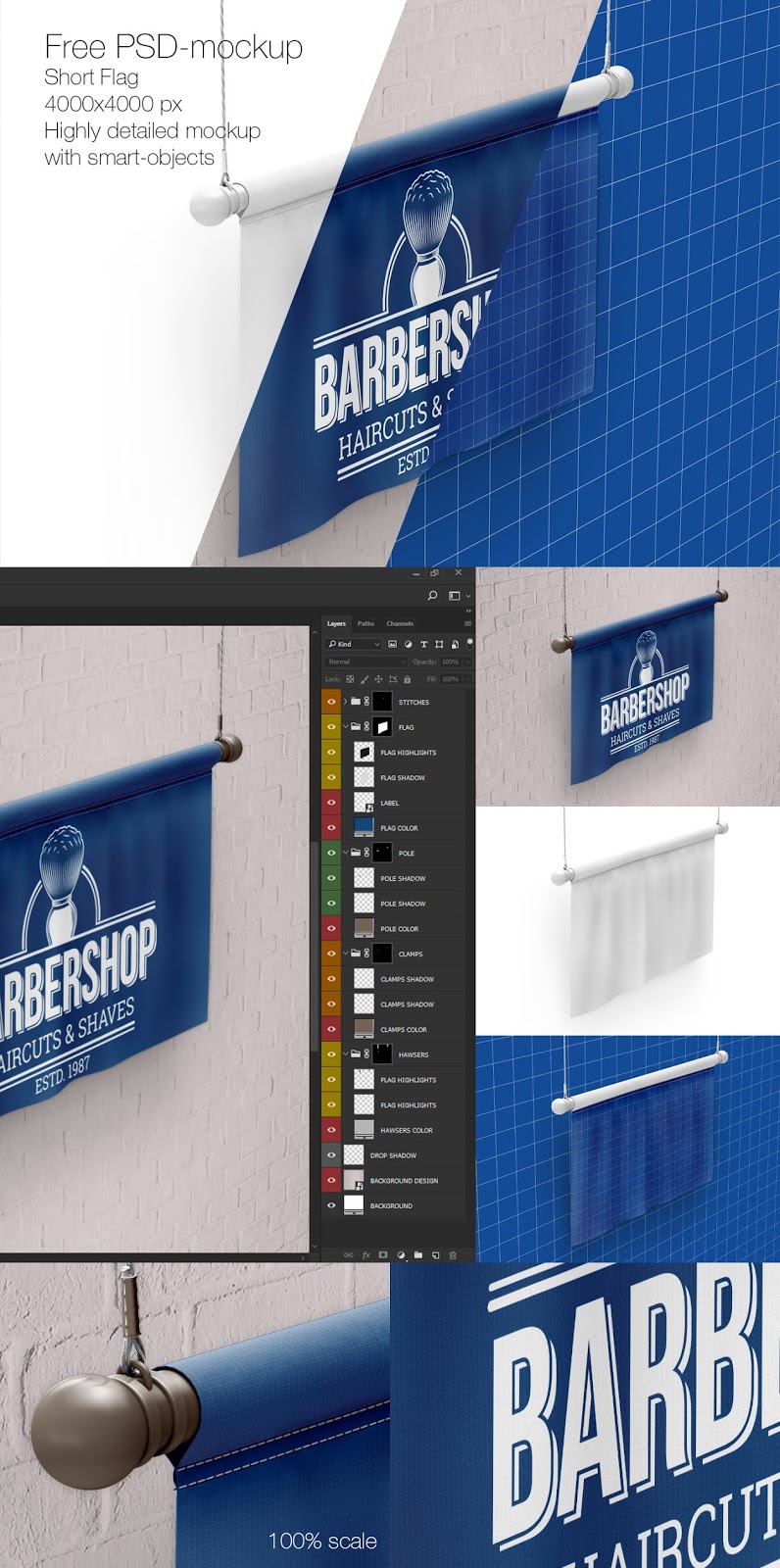 Mockup generator templates tagged with: 100 Best Flag Mockup Templates Graphic Design Resources